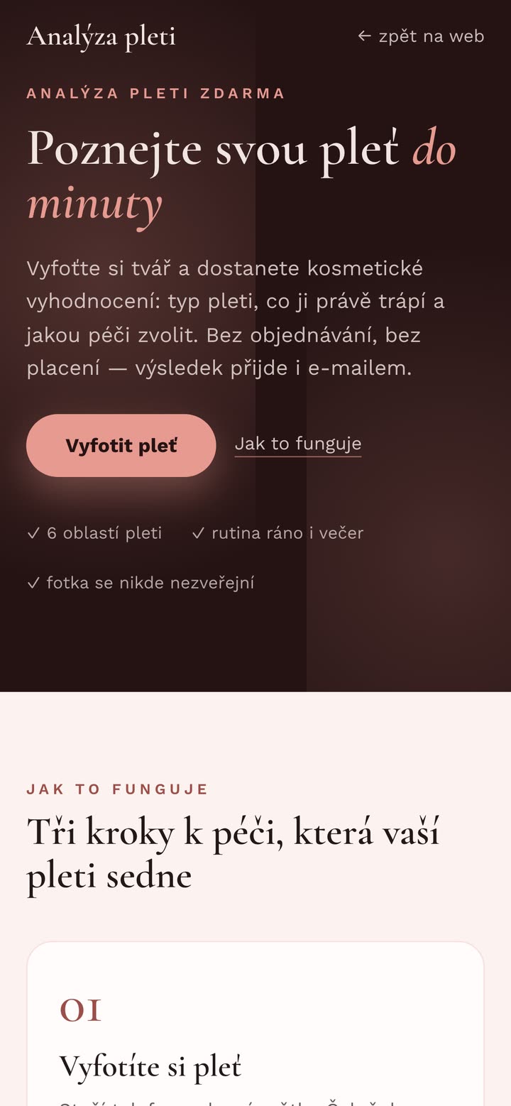 Úvod analýzy pleti v mobilu