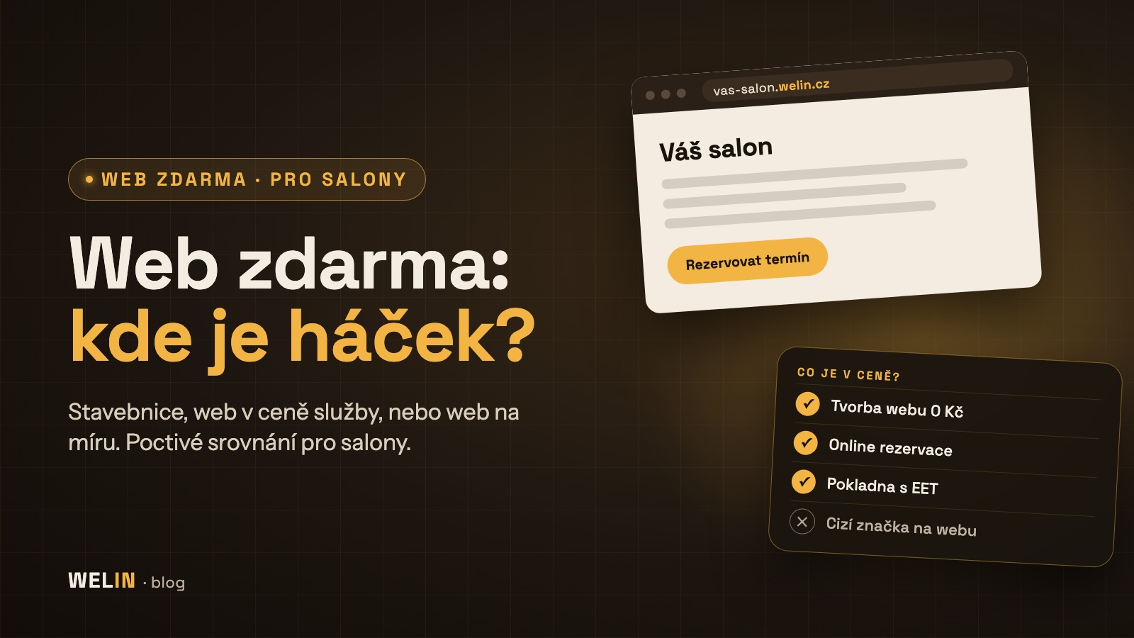 Web zdarma pro salon: kde je háček a kdy se vyplatí